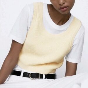 Zara Pastel Yellow Knit Crop Top
